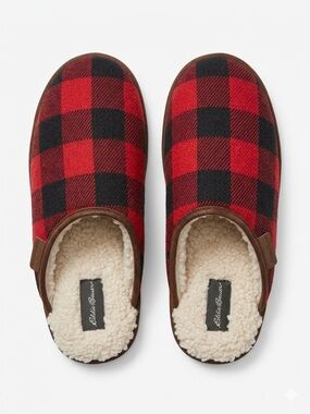 Eddie Bauer Men’s Buffalo Plaid Sherpa Slipper – Size 10